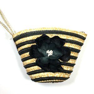 Sun Lily Woven Straw Floral Wristlet NWT